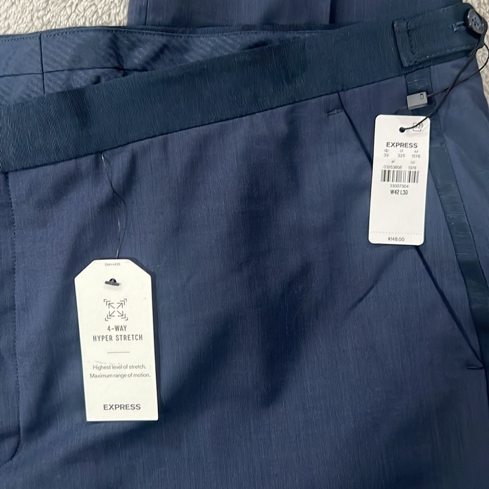 [Express] NWT Slim Navy Performance Stretch
Wool-Blend Tuxedo Pant - Picture 4 of 6